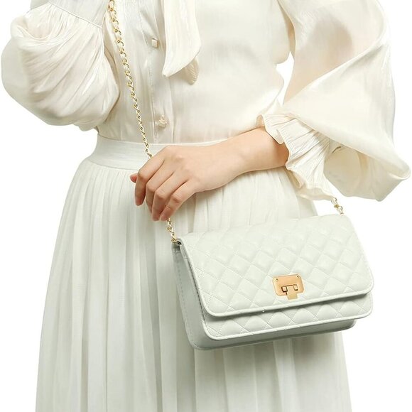 Women Leather Shoulder Bag Crossbody Handbag Evening Chain Stylish - Picture 6 of 6